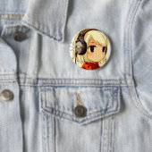 Badge Rond 5 Cm Bouton rond de musique de Chibi (En situation)