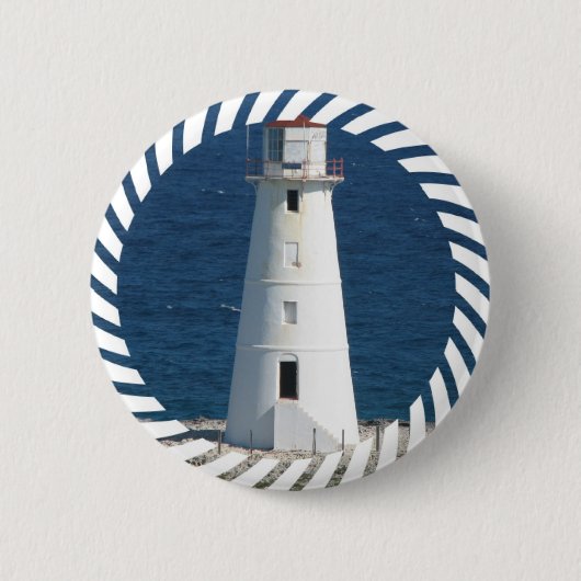 Badge Rond 5 Cm Bouton rond de phare nautique (Devant)