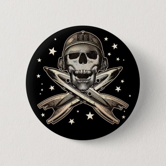 Badge Rond 5 Cm Bouton rond de pirate de l'espace (Devant)