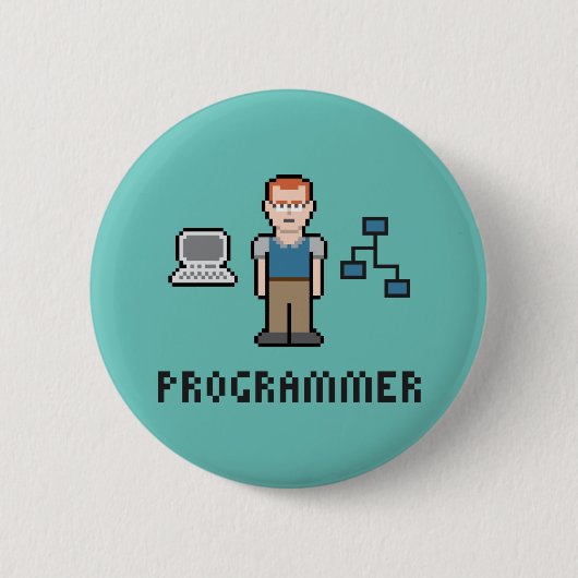 Badge Rond 5 Cm Bouton rond de programmeur de pixel (Devant)