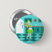 Badge Rond 5 Cm Bouton rond de rétro cuisine (Devant & derrière)