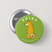 Badge Rond 5 Cm Bouton rond de Shiba (Devant & derrière)