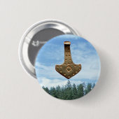 Badge Rond 5 Cm Bouton rond des marteaux de Gold Thor (Devant & derrière)