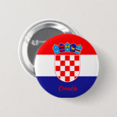 Badge Rond 5 Cm Bouton rond Drapeau Croatie (Devant & derrière)