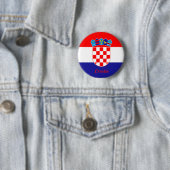 Badge Rond 5 Cm Bouton rond Drapeau Croatie (En situation)