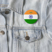 Badge Rond 5 Cm Bouton rond Drapeau Inde (En situation)