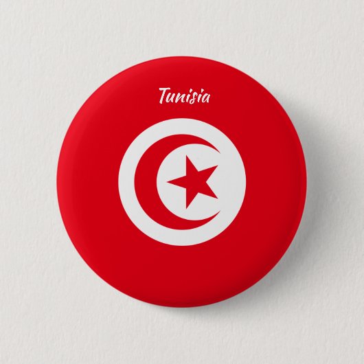 Badge Rond 5 Cm Bouton rond Drapeau tunisien (Devant)