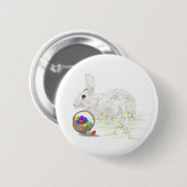 Badge Rond 5 Cm Bouton rond lapin de Pâques (Devant & derrière)