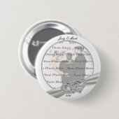 Badge Rond 5 Cm Bouton rond Mariage blanc Coeurs (Devant & derrière)