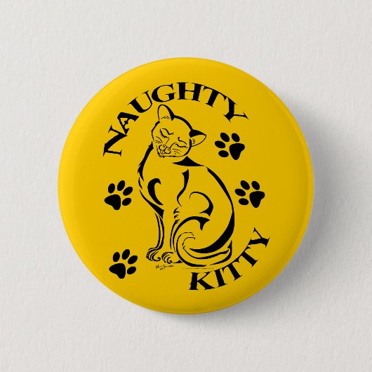 Badge Rond 5 Cm Bouton rond Naughty Kitty (Devant)