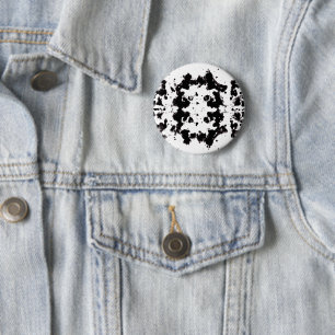 Badge Rond 5 Cm Bouton rond noir et blanc