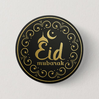 Badge Rond 5 Cm Bouton rond ornemental d'Eid Mubarak