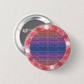 Badge Rond 5 Cm Bouton rond personnalisé Fleurs roses (Devant & derrière)