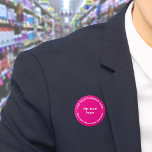 Badge Rond 5 Cm Bouton rond rose de marque commerciale<br><div class="desc">Bouton de forme ronde que vous pouvez customiser pour mettre votre nom d'entreprise et logo. Vous pouvez utiliser ce bouton comme accessoire uniforme de votre personnel. Vous pouvez également l'utiliser comme accessoire d'emballage. Vous pouvez également l'inclure dans vos documents de marketing pour faire de la publicité pour votre entreprise ou...</div>