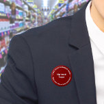 Badge Rond 5 Cm Bouton rond rouge de marque commerciale<br><div class="desc">Bouton de forme ronde que vous pouvez customiser pour mettre votre nom d'entreprise et logo. Vous pouvez utiliser ce bouton comme accessoire uniforme de votre personnel. Vous pouvez également l'utiliser comme accessoire d'emballage. Vous pouvez également l'inclure dans vos documents de marketing pour faire de la publicité pour votre entreprise ou...</div>