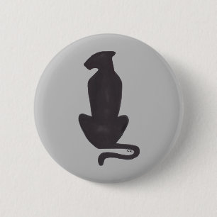 Badge Rond 5 Cm Bouton rond Silhouette Chat Noir