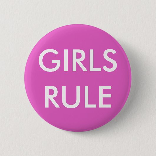 Badge Rond 5 Cm Bouton rond standard de RÈGLE de FILLES (Devant)