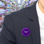 Badge Rond 5 Cm Bouton rond violet de marque commerciale<br><div class="desc">Bouton de forme ronde que vous pouvez customiser pour mettre votre nom d'entreprise et logo. Vous pouvez utiliser ce bouton comme accessoire uniforme de votre personnel. Vous pouvez également l'utiliser comme accessoire d'emballage. Vous pouvez également l'inclure dans vos documents de marketing pour faire de la publicité pour votre entreprise ou...</div>