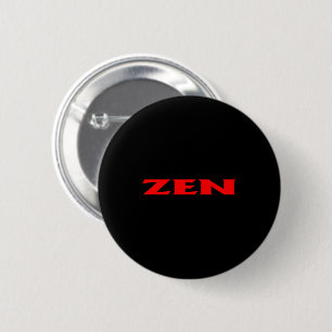 Badge Rond 5 Cm Bouton rond Zen rouge noir