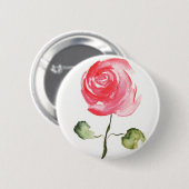 Badge Rond 5 Cm Bouton rose (Devant & derrière)