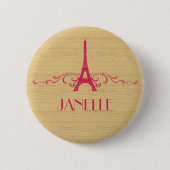 Badge Rond 5 Cm Bouton rose (Devant)
