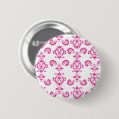 Badge Rond 5 Cm Bouton rose baroque (Devant & derrière)