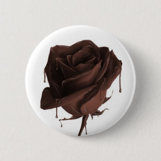 Badge Rond 5 Cm Bouton rose de chocolat
