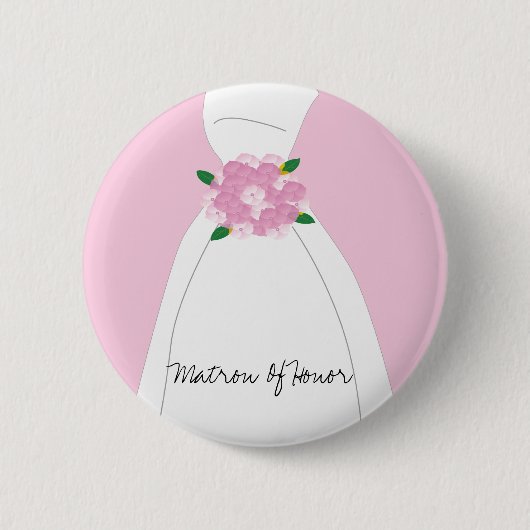 Badge Rond 5 Cm Bouton rose de dame de honneur (Devant)