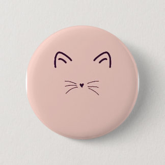 Badge Rond 5 Cm Bouton rose de ~ de chat