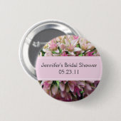 Badge Rond 5 Cm Bouton rose de Fête de la mariée de bouquet (Devant & derrière)