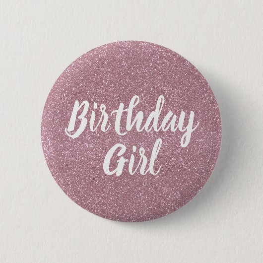 Badge Rond 5 Cm Bouton rose de fille d'anniversaire de parties (Devant)
