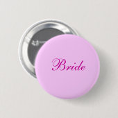 Badge Rond 5 Cm Bouton rose de jeune mariée (Devant & derrière)