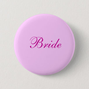 Badge Rond 5 Cm Bouton rose de jeune mariée