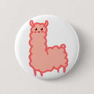 Badge Rond 5 Cm bouton rose de lama