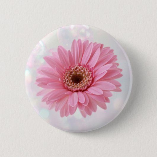 Badge Rond 5 Cm Bouton rose de marguerite de Gerbera (Devant)