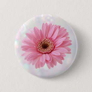 Badge Rond 5 Cm Bouton rose de marguerite de Gerbera