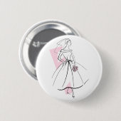 Badge Rond 5 Cm Bouton Rose de mariée de mode (Devant & derrière)
