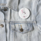 Badge Rond 5 Cm Bouton Rose de mariée de mode (En situation)
