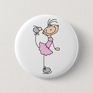 Badge Rond 5 Cm Bouton rose de patineur artistique