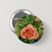 Badge Rond 5 Cm Bouton Rose de plage (Devant & derrière)