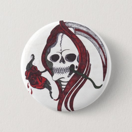 Badge Rond 5 Cm Bouton rose de Reaper de sang (Devant)