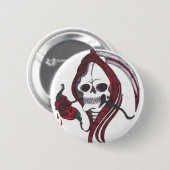 Badge Rond 5 Cm Bouton rose de Reaper de sang (Devant & derrière)