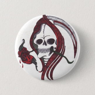Badge Rond 5 Cm Bouton rose de Reaper de sang