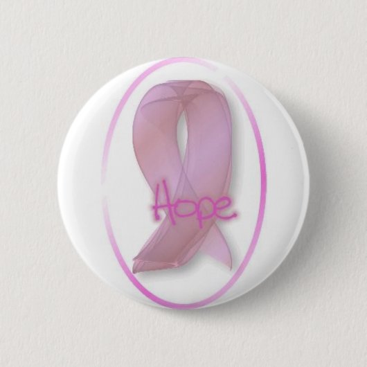 Badge Rond 5 Cm bouton rose d'espoir de ruban (Devant)