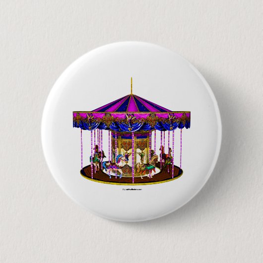 Badge Rond 5 Cm Bouton rose du carrousel (Devant)