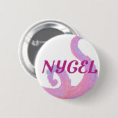 Badge Rond 5 Cm Bouton rose et blanc NYGEL (Devant & derrière)