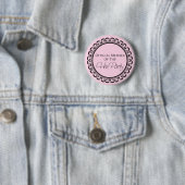 Badge Rond 5 Cm Bouton rose et noir Hen Party (En situation)