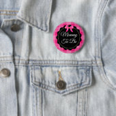 Badge Rond 5 Cm Bouton rose et noir Plaid maman pour être (En situation)