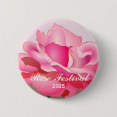Badge Rond 5 Cm Bouton rose Festival (Devant)