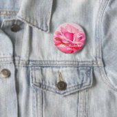 Badge Rond 5 Cm Bouton rose Festival (En situation)